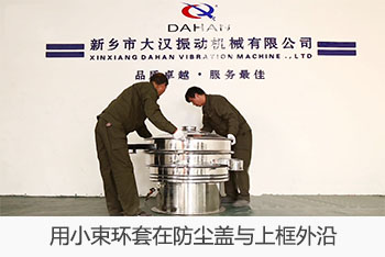 用小束環(huán)套在防塵蓋與上框外沿。